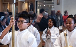 altar servers entering church