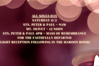 All Saints Day ~ All Souls Day Mass Schedule (1)