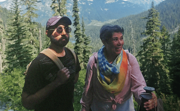 Kathleen and her son on a hike in B.C.