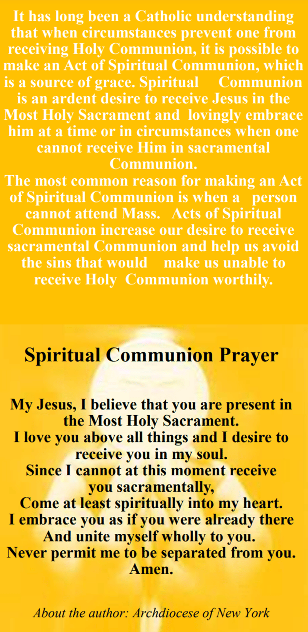 Spiritual Communion Prayer
