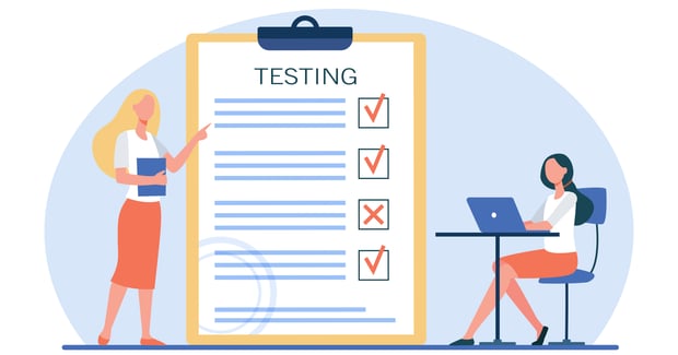 Female Student Passing Exam And Checking Answers