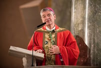 Bishop Robert Brennan in red garments