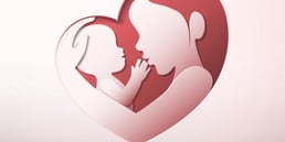 Mother Holding A Baby In Heart Shaped Silhouette Vector 22926477 Header