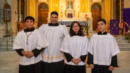 altar servers group photo in church