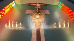 Altar, cross, eucharist