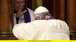 Pope Francis going to Confession