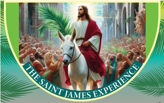 jesus on donkey with palms