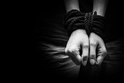 Human Trafficking Young Woman's Tied Hands