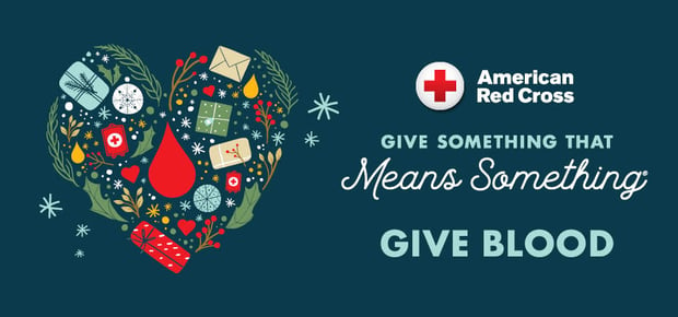 holiday graphic urging people to give blood