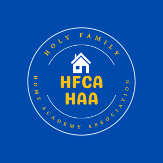 HFCA Home Academy Association Logo, blue white and gold